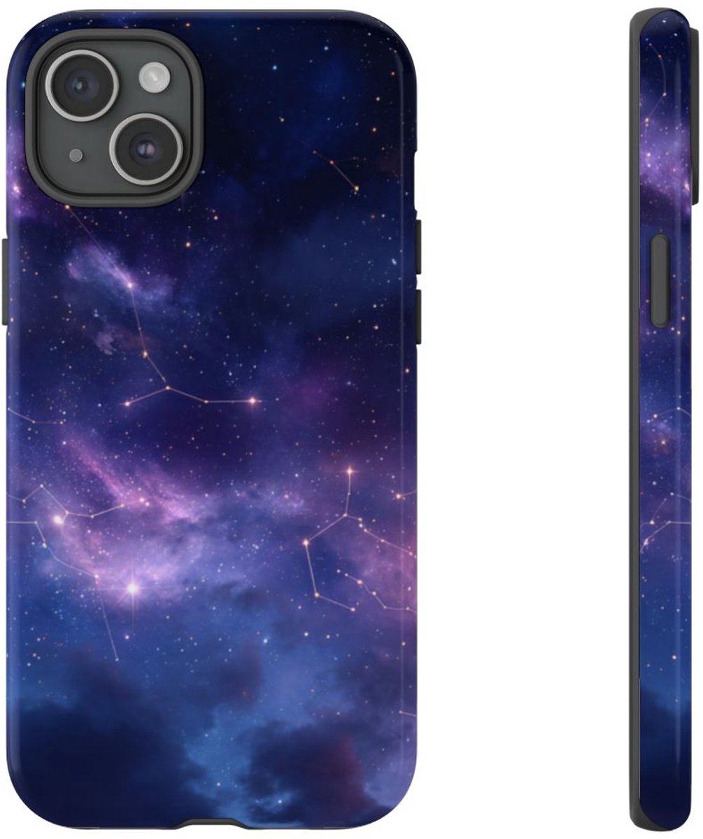 Sterrenhemel met Sterrenbeelden – Telefoonhoesje Geschikt voor iPhone 15 Plus