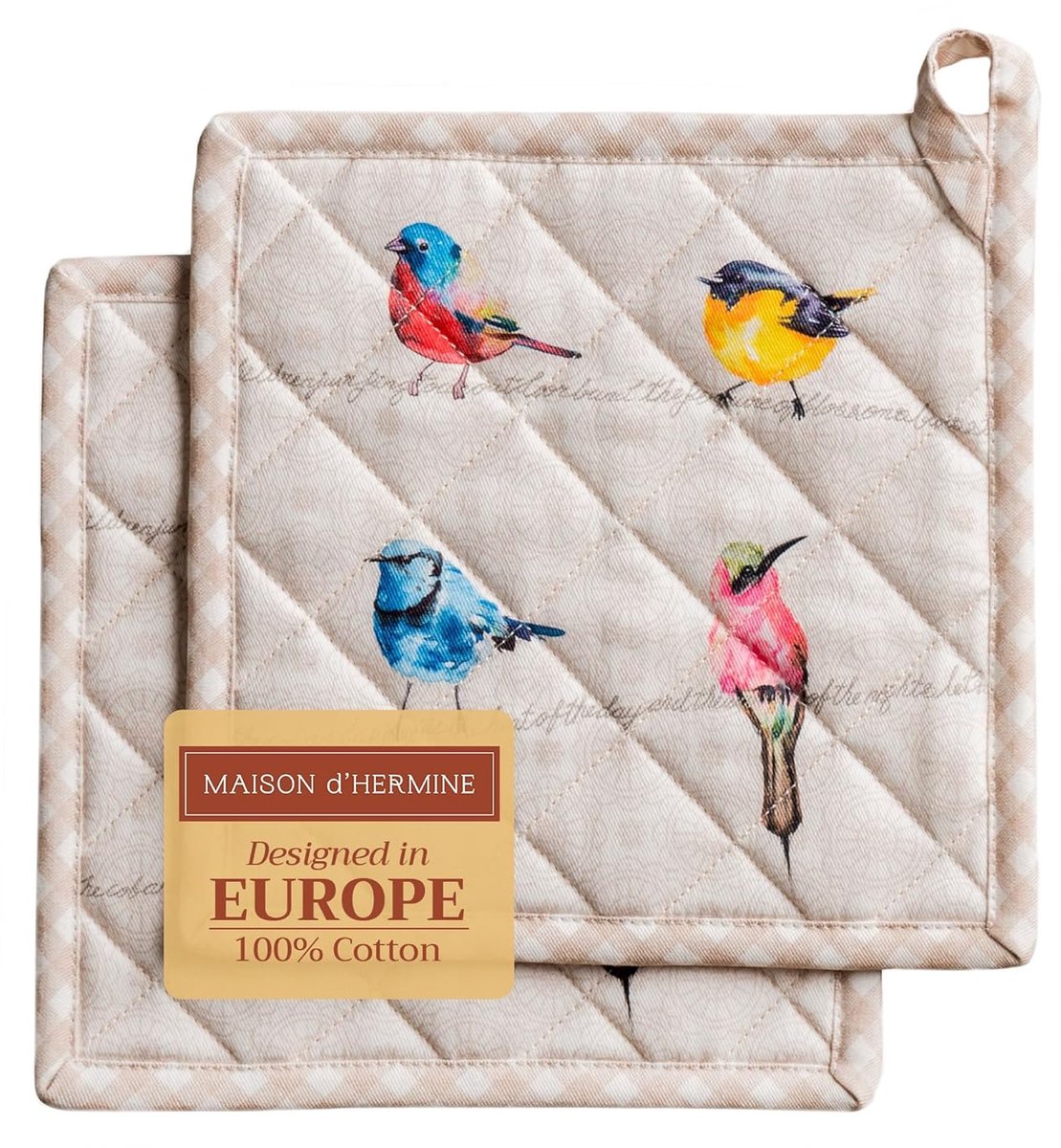 Hittebestendige pannenlappen - 2 stuks - 100% katoen - 20 x 20 cm