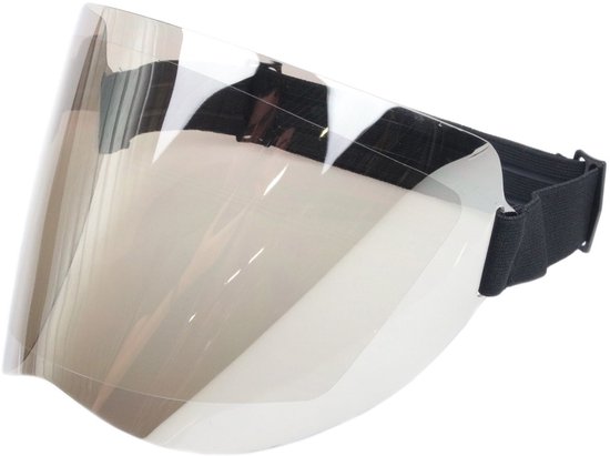 Schermvizier - Chrome - Mix van Motorbril en Vizier - Elastische Hoofdband - Krasbestendig
