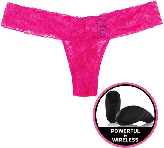 Secrets Vibrating Panties - Lace Thong Pink Queen