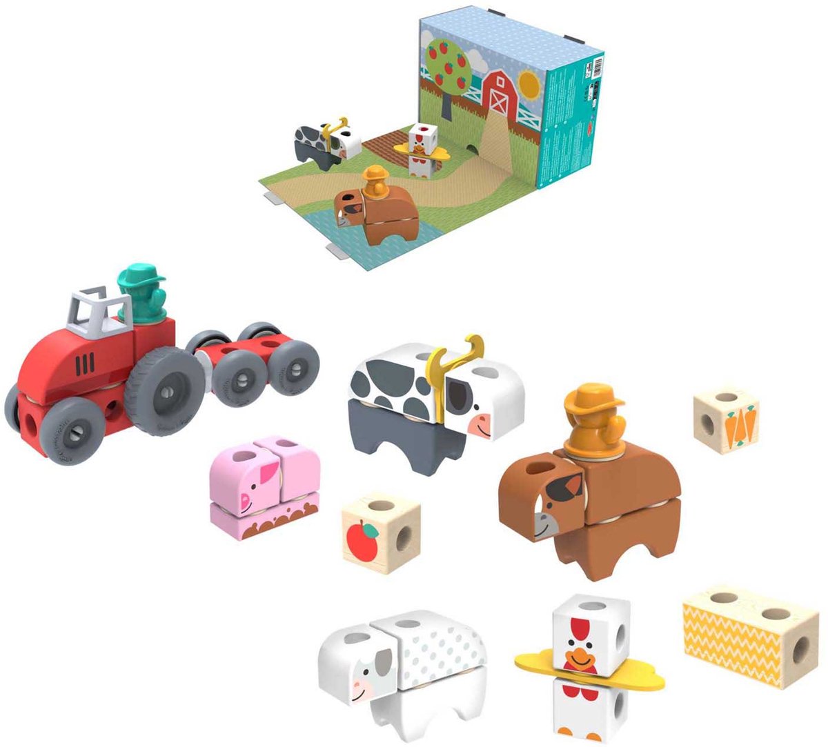 Melissa & Doug – Blockables™ Boerderij speelset – met draagbare bewaardoos — afbeelding 5