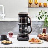 Karaca Robotea Pro 4 in 1 - Sprekende automatische theemaker - Waterkoker - Filterkoffiezetter 2500W - Zwart/Koper