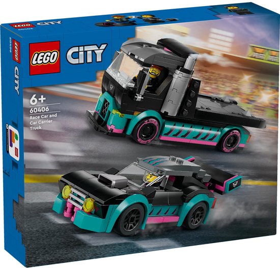 LEGO City Raceauto en transporttruck - 60406