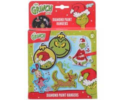 The Grinch Totum - 5 Diamond Painting Kersthangers Maken - speelgoed jongens en meisjes vanaf 5 jaar - knutselset home deco boomversiering Sint Kerst cadeau tip