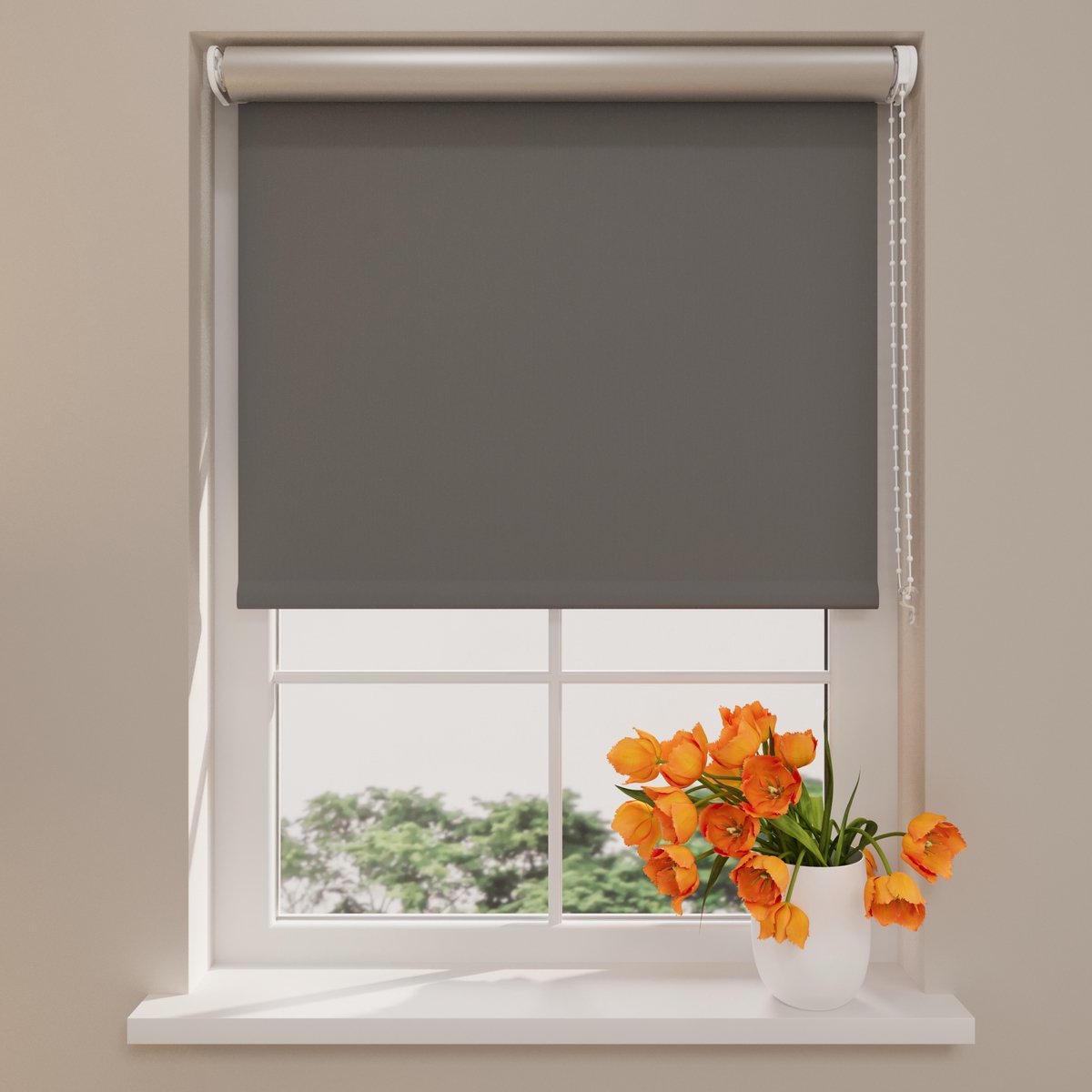 DTCH® Rolgordijn verduisterend – Easy Thermo – Dark Grey – 180 x 190 cm – meerdere maten verkrijgbaar – 60 t/m 240 cm breed – Isolerende zonwering