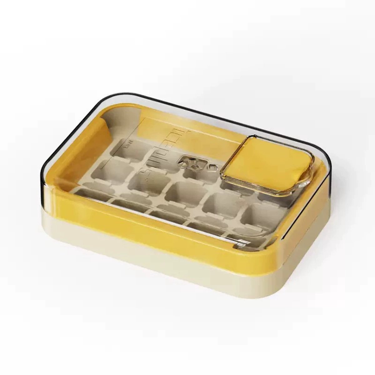 Crrynuo - Geperste ijsblokjesvorm - 2-pack - 15 blokjes - Geel