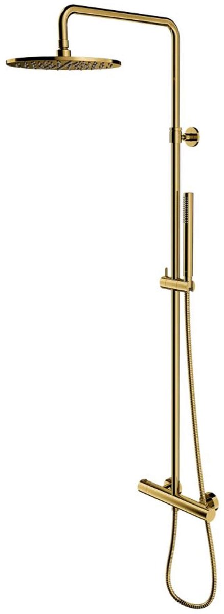 OMNIRES Y - Doucheset met thermostaat, diameter 25 cm, geborsteld goud Y1244SUGLB