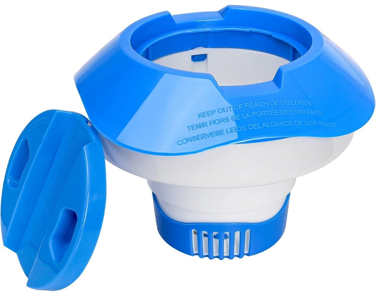 TOVBMUP Dossierschwimmer - 12,3x19cm - Zwembad Chloor Dosering Zwemapparaat - Verstelbare Doorstroomopening en Draaibare Deksel - Geschikt voor Zwembaden, Whirlpools en Spa's - Kunststof - 1 Stuk