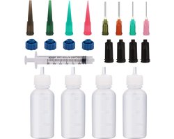 21 Pcs Needle Applicator Bottle Set - 30ml - Blunt Needle Tips 14ga 16ga 18ga 20ga - Plastic Dropper Syringe met Lijm voor DIY