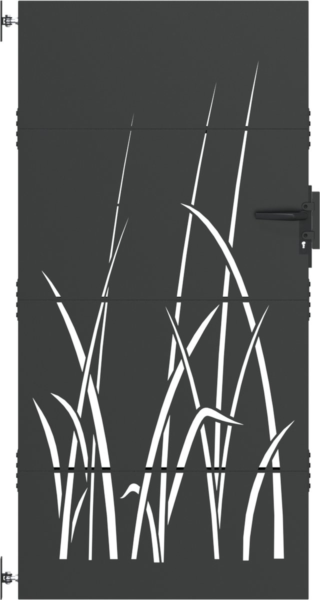 vidaXL - Tuinpoort - met - slot - Zwart - 85 - x - 200 - cm - Poedercoated - staal