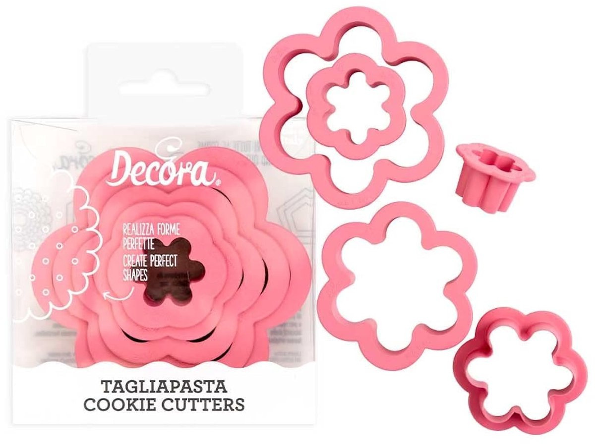 Decora 0255313 Set van 6 bloemen uitstekers 1,5 2,5 3,5 5 6,5 8 H 2,2 cm, geassorteerd
