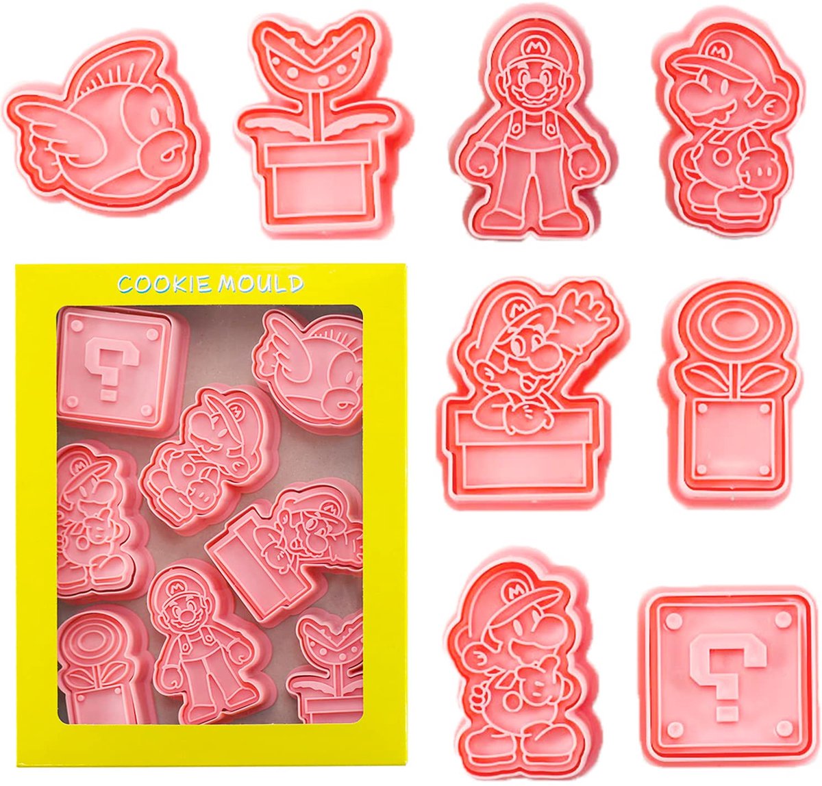 8 stuks koekjesvormpjes voor kinderen, koekjesvorm met cartoonmotief, fondant koekjesvormpjes voor kinderfeestjes