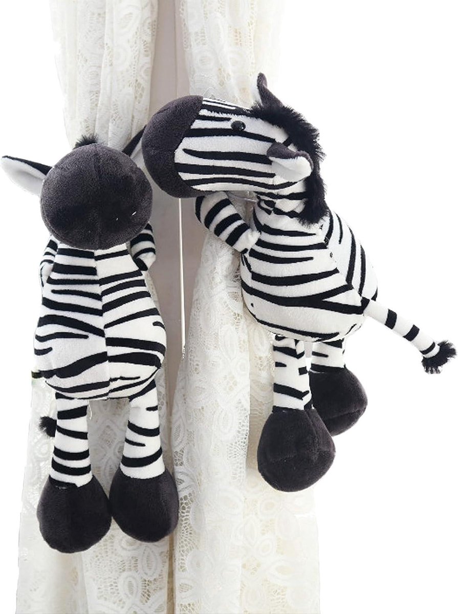 Zebragordijnen - Set van 2 stuks met elastische knoop voor kinderen slaapkamer - Decoratie voor dierenliefhebbers
