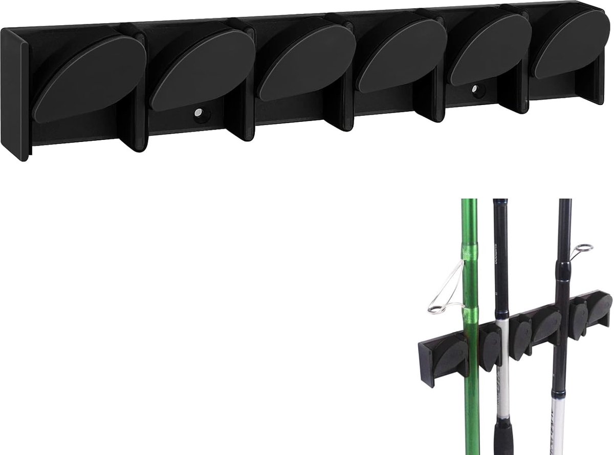 Wandmontage Hengelhouder - Verticale Opslag - Voor Maximaal 6 Hengels