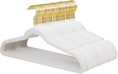Fluwelen kleerhangers - antislip en ruimtebesparend - 48 stuks - wit