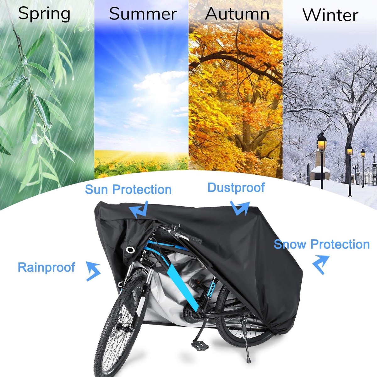 RFWR® Waterdichte Fietshoes 200x110x70 cm - Bescherming Tegen Weerelementen voor Fietsen