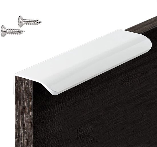 1 stks Zwart Verborgen Kast Handgrepen Aluminium Keuken Handgrepen Kast Trekt Lade Knoppen Meubels Kamer Deur Hardware, Zwart, Lengte100mm