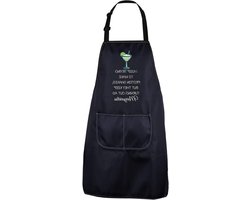 Allecto Plus - Grappig Keukenschort met Zakken voor Margarita Liefhebbers - Verstelbaar Kookschort voor Drinkers met Novelty Gifts - Keuken Schort met Humor voor Margaritas - 85 characters