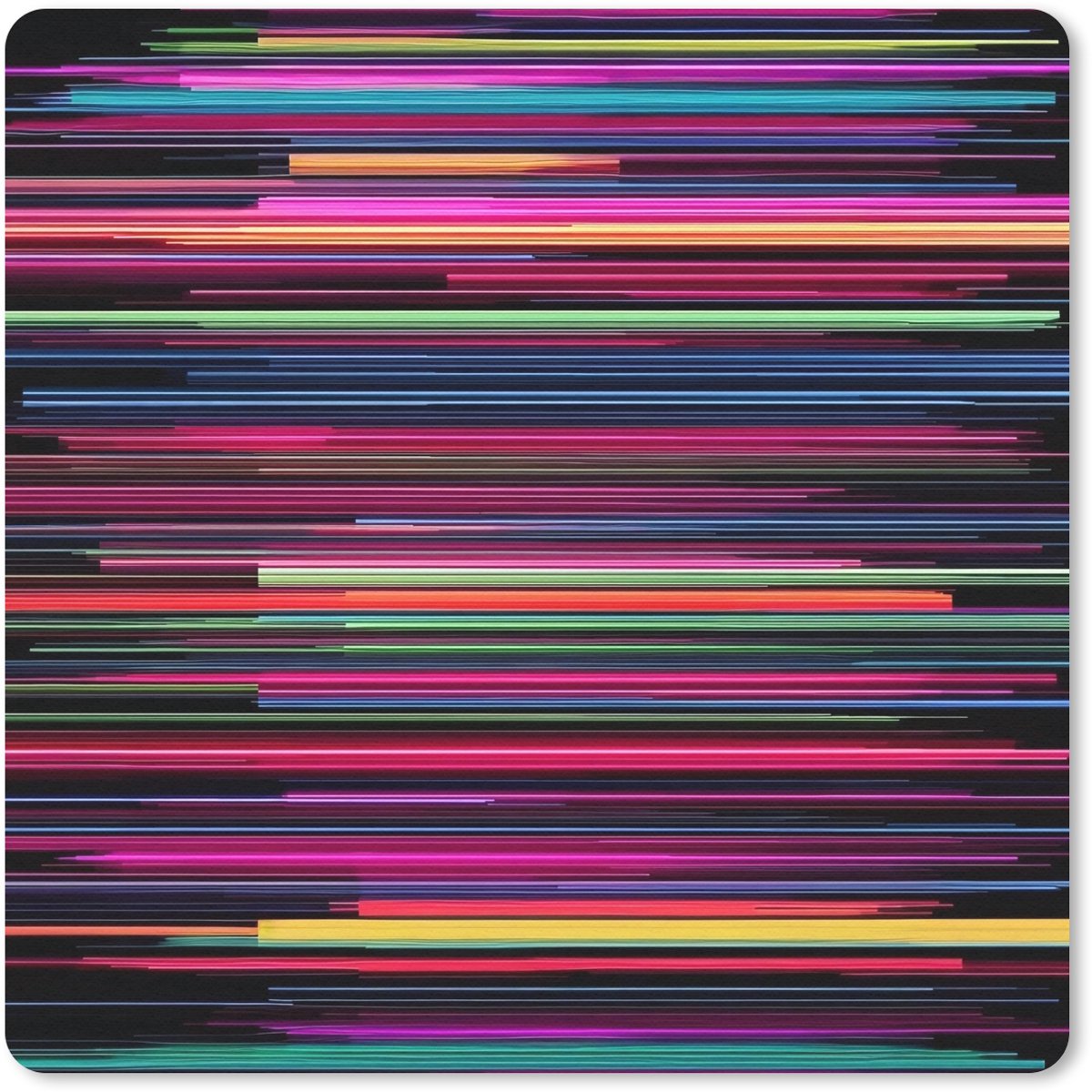 Muismat 30x30 cm - Mousepad Gaming - Abstract - Lijnen - Horizontaal - Kleurrijk - Muismatten