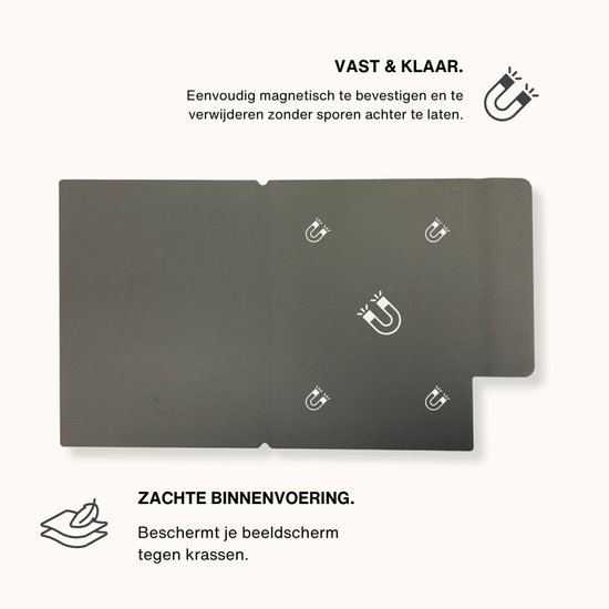 Lunso ReMarkable 2 Slim magnetisch cover PU leer hoes - Groen van Merkloos — afbeelding 3
