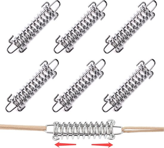 12x Spanelastieken / tentspanners met haak 12 stuks | - de 12x Spanelastieken / tentspanners met haak 12 stuks | - de