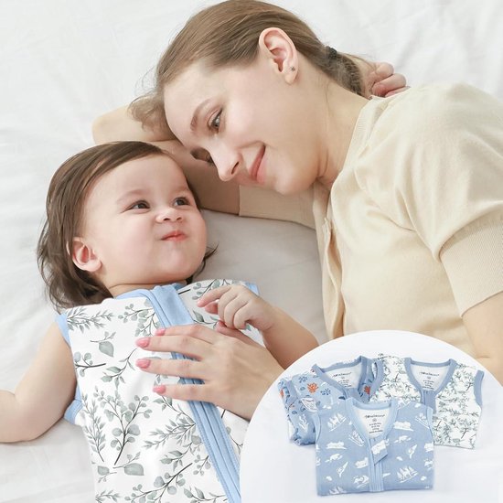 Zomerslaapzak 05 TOG voor baby's - 100% katoenen ademende babyslaapzak (3 stuks blauw XL) — afbeelding 3