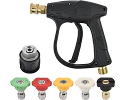 Hogedrukreiniger voor autoreiniging en terrasreiniging - Inclusief 5 watersproeiers en adapter - M22 14 mm slanginterface