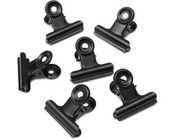 40 stuks kleine Bulldog paperclips - zwart - metalen klemmen - bindclips - clips voor foto's - kantoor en keuken - stevige grip