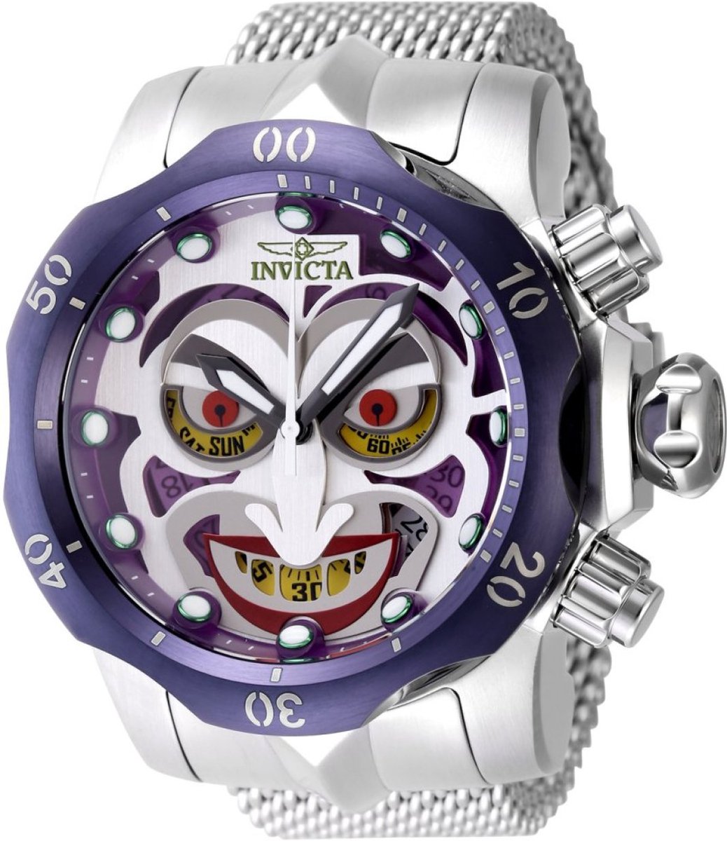 Invicta Venom 48168 Heren Horloge - Waterdicht - Analoog - Quartz Uurwerk - Roestvrij Staal met zilveren Wijzerplaat - 54mm