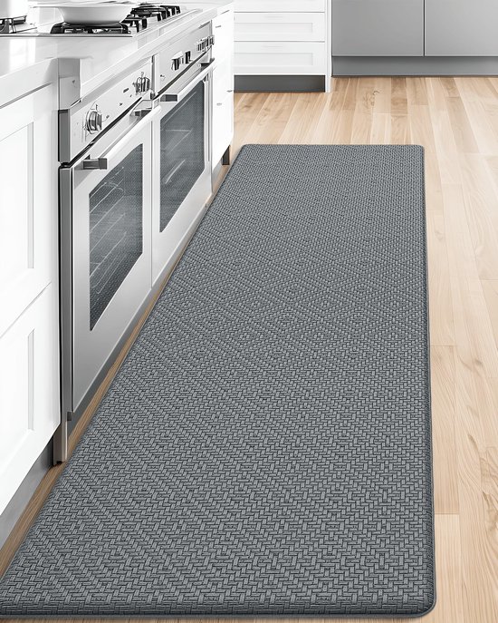 Ibenzoa® Comfortabele en Stijlvolle Antislip Keukenloper voor Langdurig Gebruik - Grijs, 44 x 200 cm
