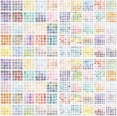 Allecto Plus - Lot de 100 autocollants circulaires colorés pour scrapbooking et calendriers, motif points pastel Morandi - Étiquettes rondes de 8 mm/15 mm - Autocollantes pour agendas et bullet journals