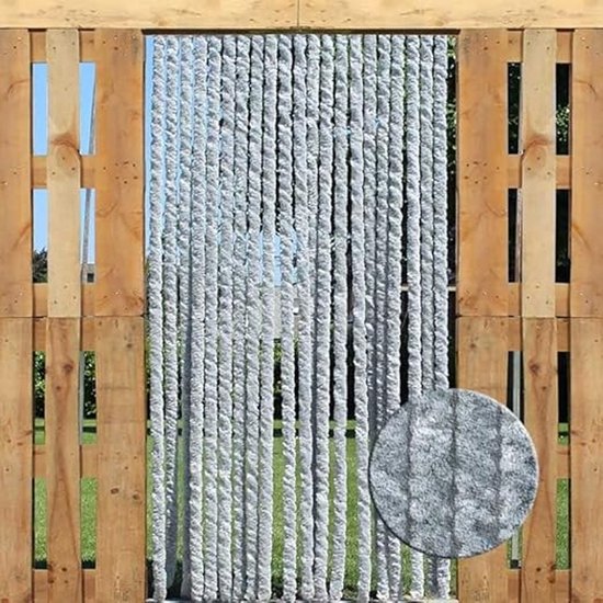Livn deurgordijn Chenille grijs/donkergrijs 100x230 cm kopen? | Raamhorren