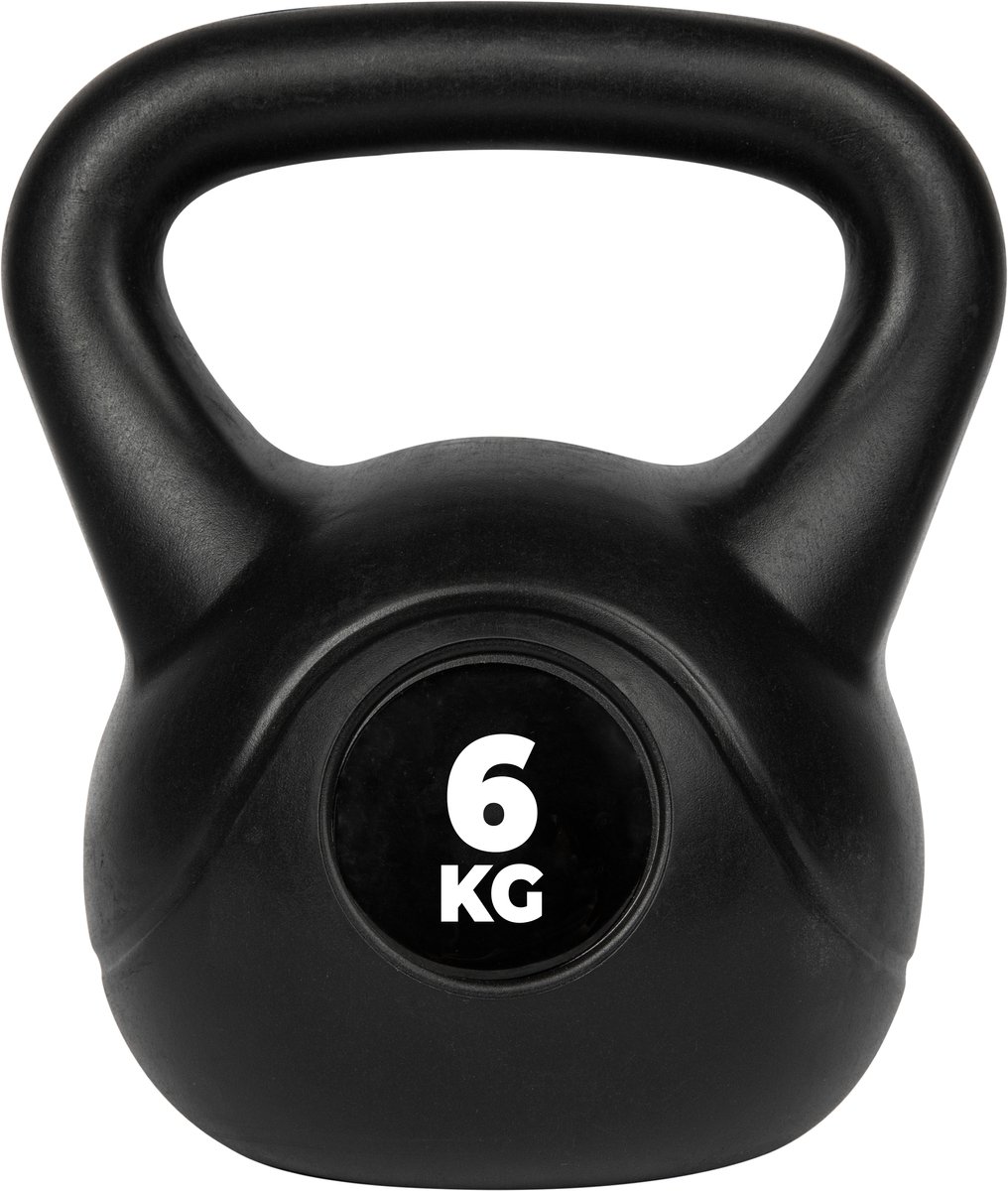 VirtuFit PVC Kettlebell - 6 kg - Zwart