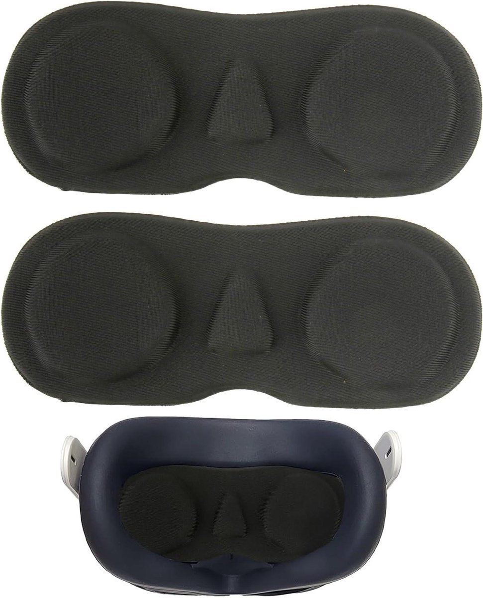 2 stuks premium lensbeschermspons voor VR-headsets - zwart - effectieve bescherming - Meta Quest 3, Quest 2, Oculus Rift S en meer - stof- en krasbestendig - eenvoudig te gebruiken