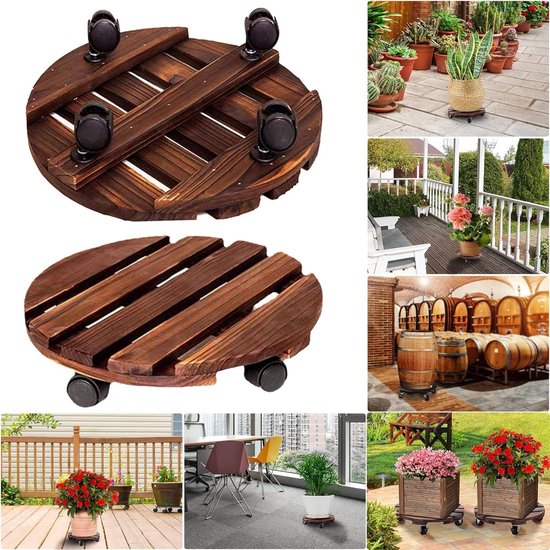 Yeabett Plant Caddy met wielen, zware plantenwagen, 38-56 cm