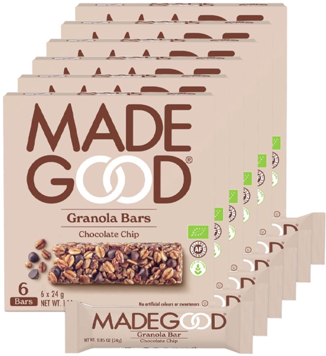 MadeGood | Granola Bars | Chocolate Chip | 6 stuks | 6 x 144 gram