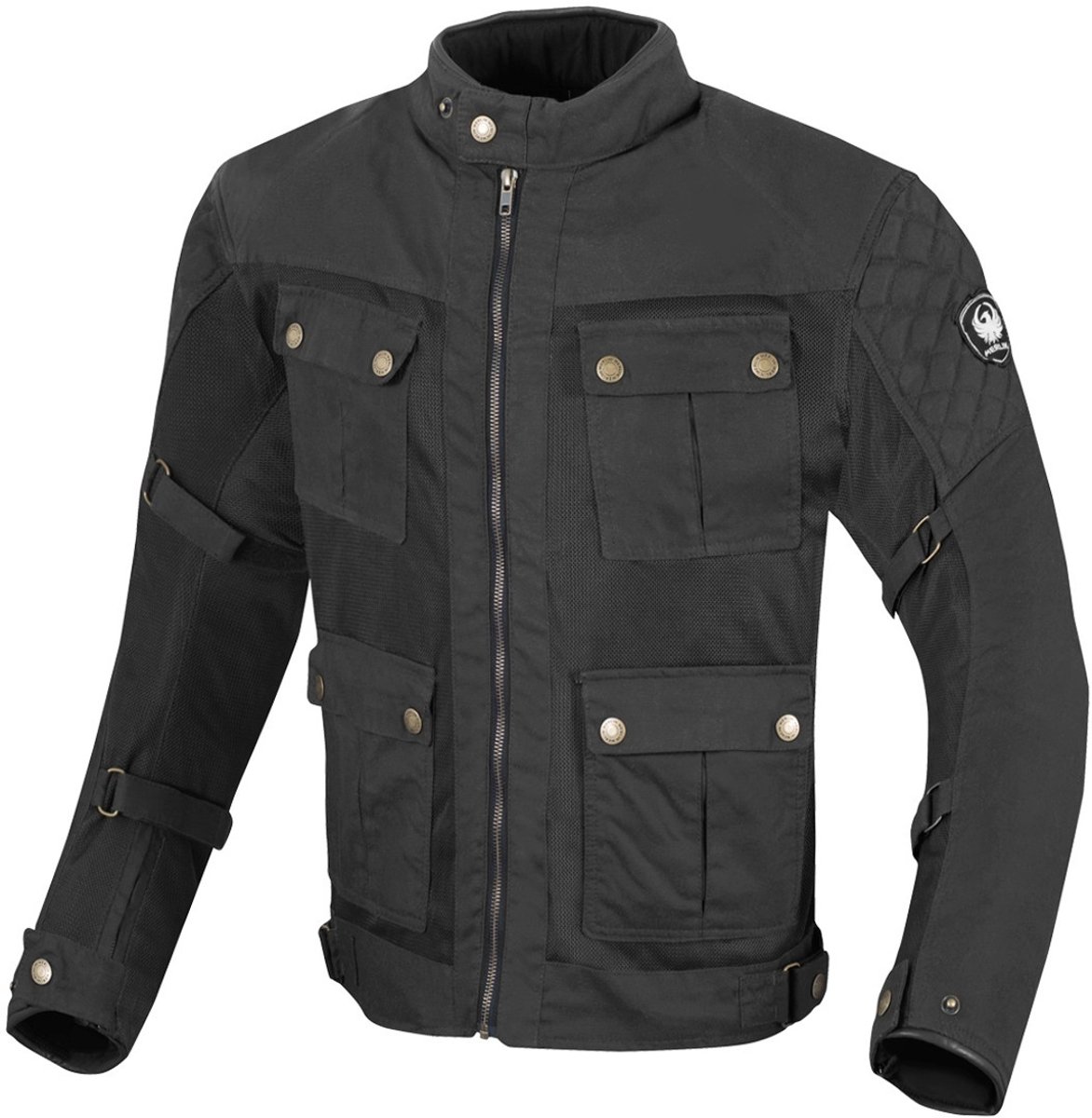 Merlin Chigwell Utility Zwart Wax Motorjas - Jas