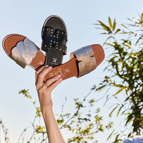 Oh My Sandals Slippers goud Leer - Maat 36