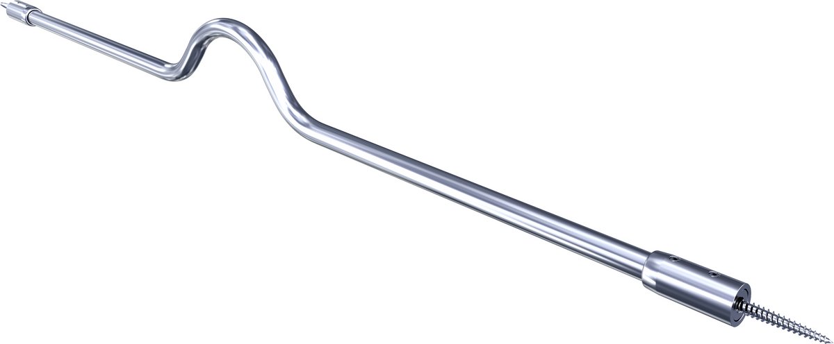 Barrièrestang - RVS geborsteld - RVS - Secu - SecuBar Twist Combi RVS, 950 mm, in de dag montage