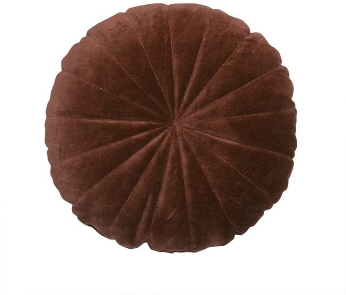 Linen & More Flower - rond sierkussen bruin - 40 cm x 40 cm