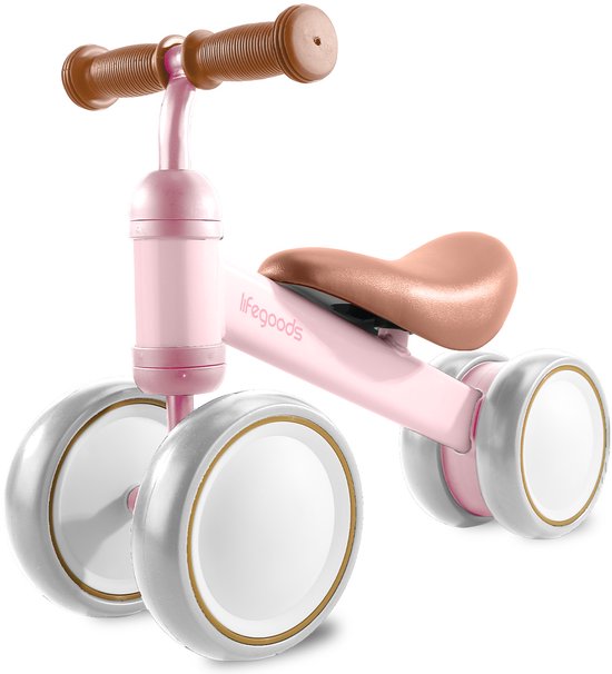 LifeGoods Loopfiets - Speelgoed Vanaf 1 jaar - Jongens en Meisjes - Kinderstep - Loopfietsje - Roze