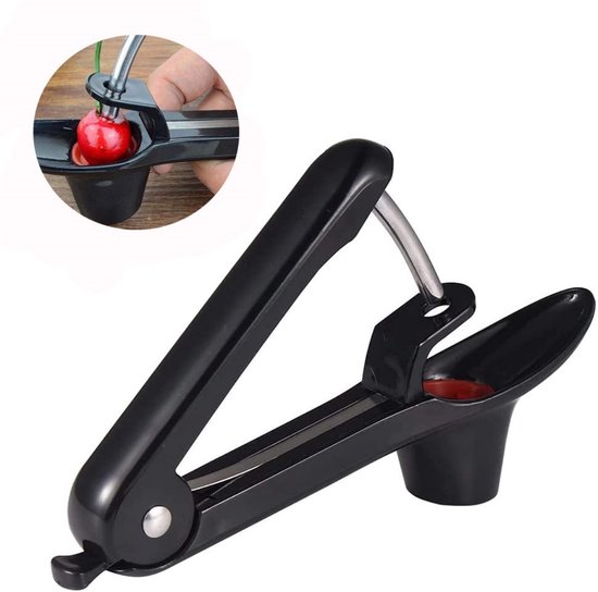Cherry Piper - Roestvrijstalen Piper Cherry - Fruit Piper - Handmatige Fruit Piper - geschikt voor Fruit, Kersenbessen - Zwart — afbeelding 2