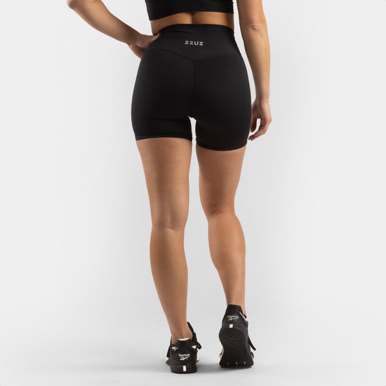 ZEUZ Korte Sport Legging Dames High Waist - Sportkleding & Sportlegging Squat Proof voor Fitness & Crossfit - Hardloopbroek, Yoga Broek - 70% Nylon & 30% Elastaan - Zwart - Maat XXL van Merkloos — afbeelding 2