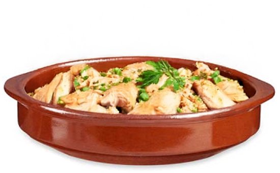 Foto: La dehesa tapas ovenschaal serveerschaal rond spaans terracotta aardewerk d28 x h6 cm klassieke stijl