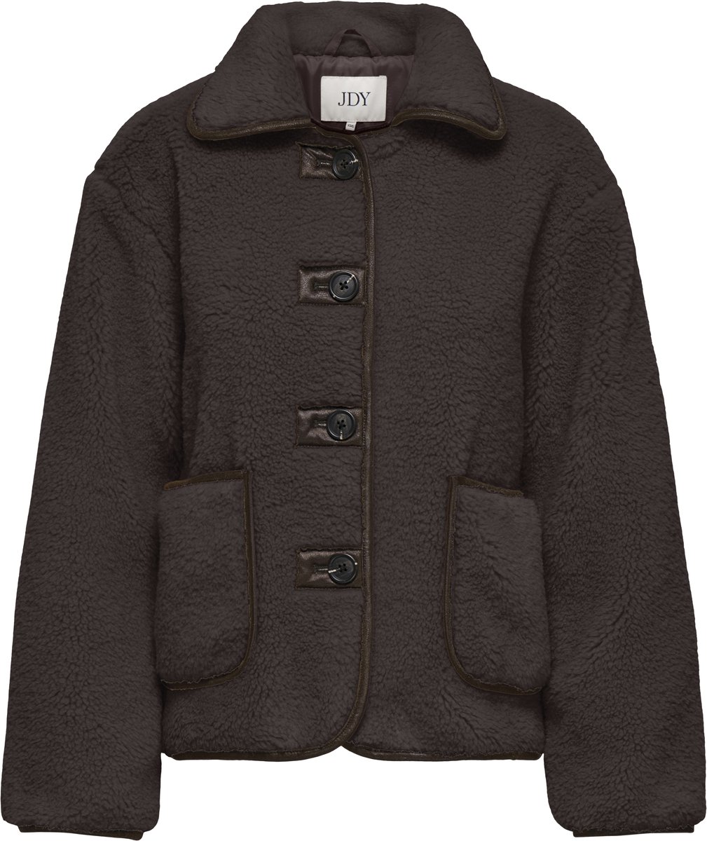 Jacqueline de Yong Jas Jdynoella Life Teddy Jacket Otw Noo 15365773 Chocolate Torte Dames Maat - M/L
