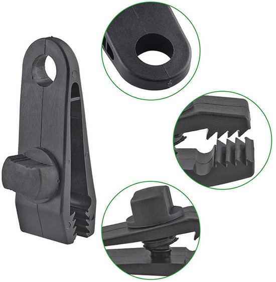 Dekzeilclips 10 stuks - tentclip luifelclip - campingluifelclip - dekzeilclip dekzeilclip - outdoor activiteitenclip luifel - zwart Zeilklemmen — afbeelding 3