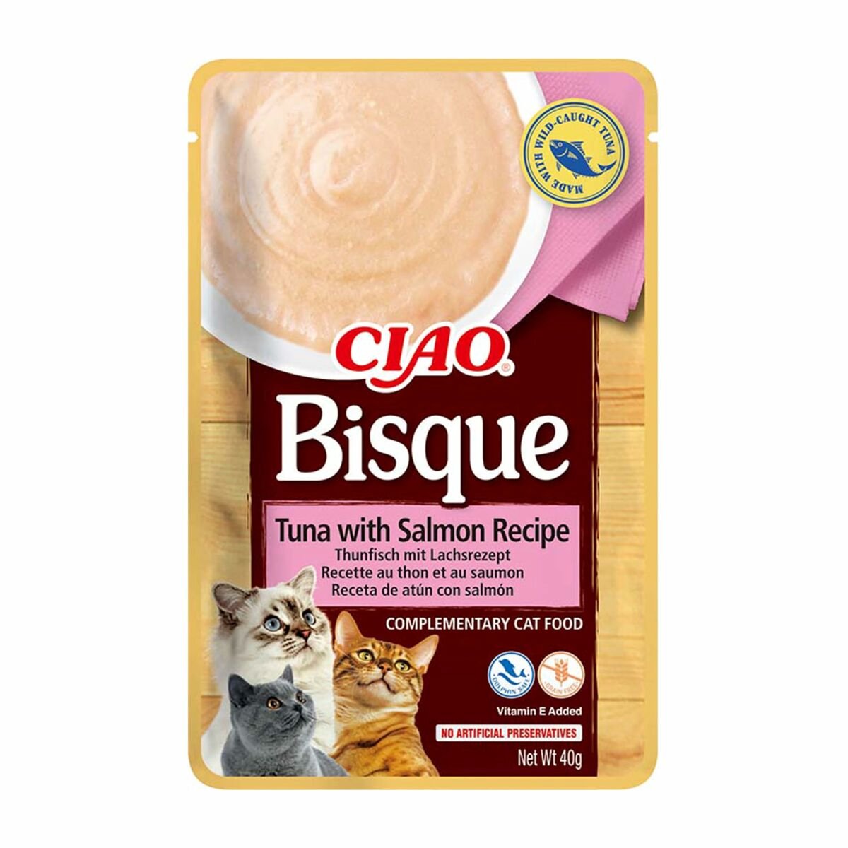 Inaba Ciao Bisque - Kattensnack - Tonijn & Zalm - Romige Traktatie - 24 x 40g