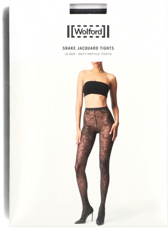 WOLFORD Collants Jacquard Bas Femme - Zwart - Taille L
