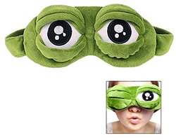 Linian Creatief Cartoon Kikker Oogmasker Grappig Slaapmasker Nieuwigheid Oogmasker (Groen)