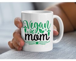 Vegan Mom Mok, Grappige Moederdag Mok, Veganistische Lifestyle Cadeau, Plant Based Mama Koffiemok, Groene Levensstijl Mok, Duurzame Mama